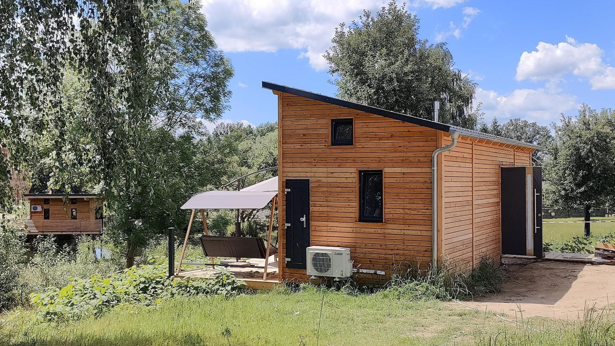 Großharthau Tinyhousebeidresden 3 Fuer 2 - 7 Personen, Naehe Saechsische Schweiz, Dresden, Mit Badeteichヴィラ エクステリア 写真